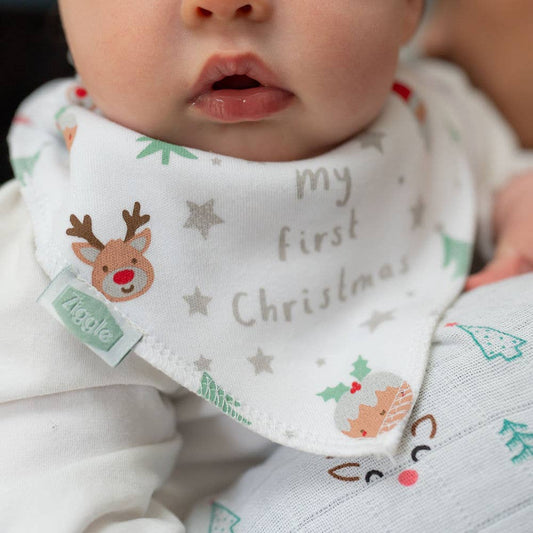My First Christmas White Bib