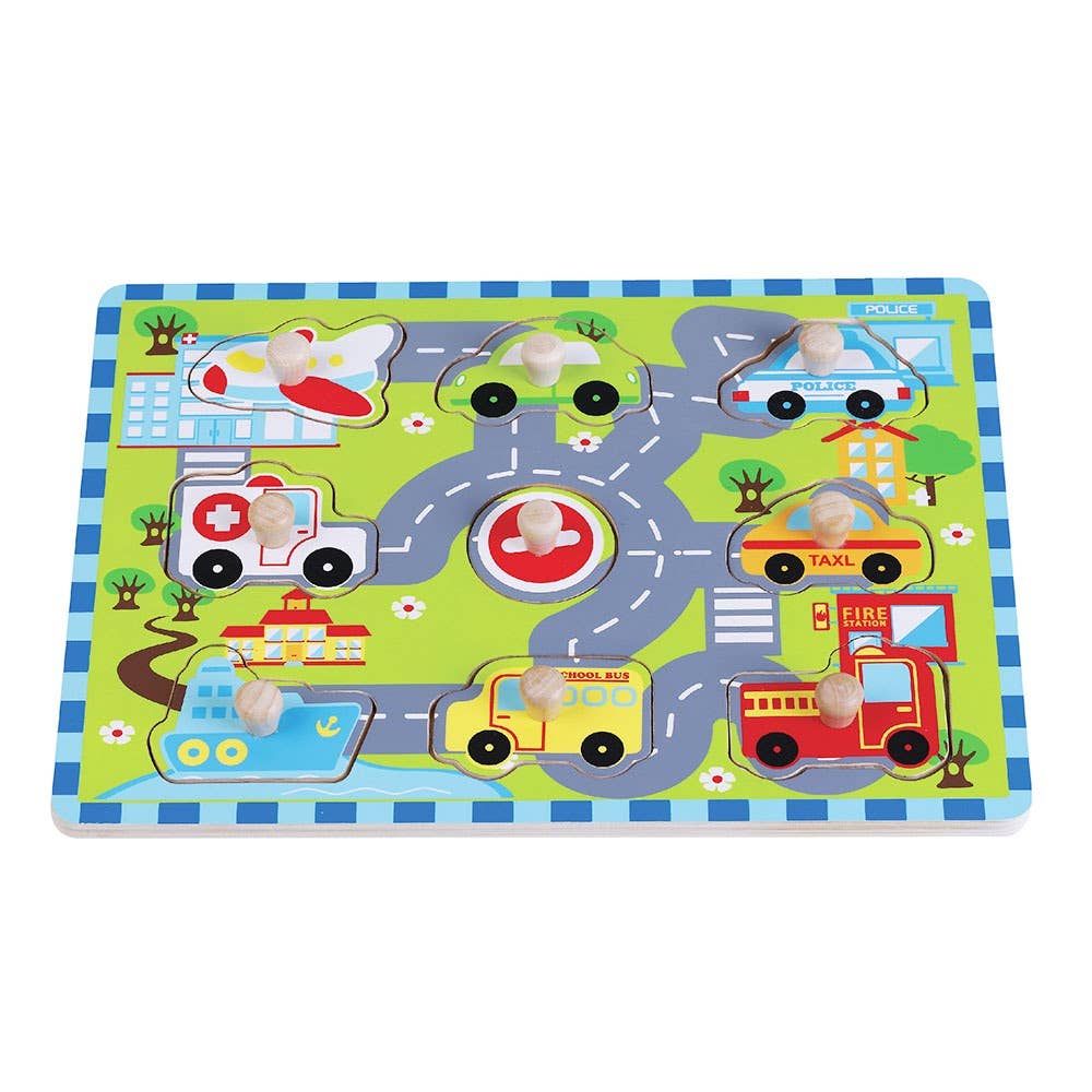 Wooden Traffic Peg Puzzle
