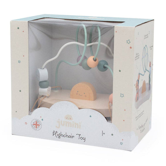 Jumini highchair toy in packaging on a white background