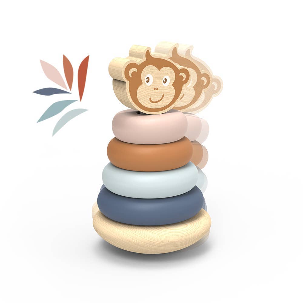 Speedy Monkey Roly-Poly Wooden Stacker Toy