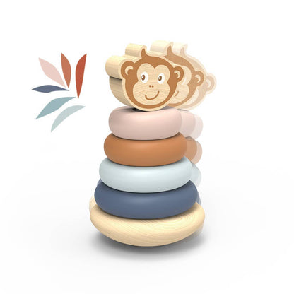 Speedy Monkey Roly-Poly Wooden Stacker Toy