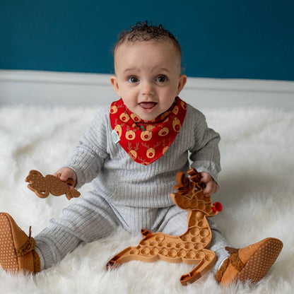 Reindeer Red Christmas Bib