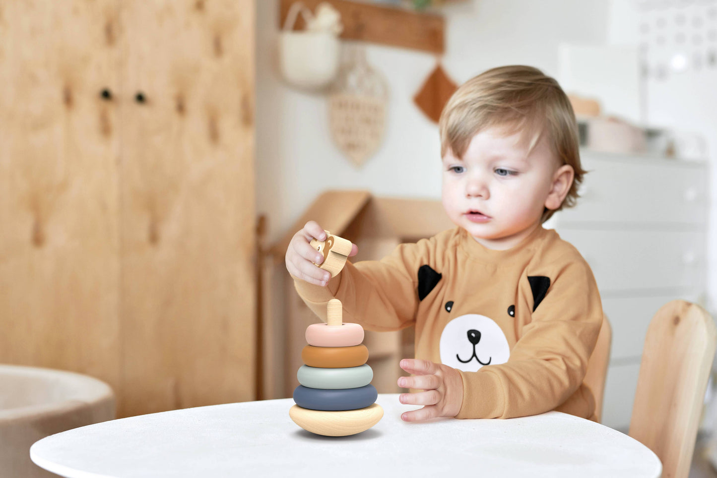 Speedy Monkey Roly-Poly Wooden Stacker Toy