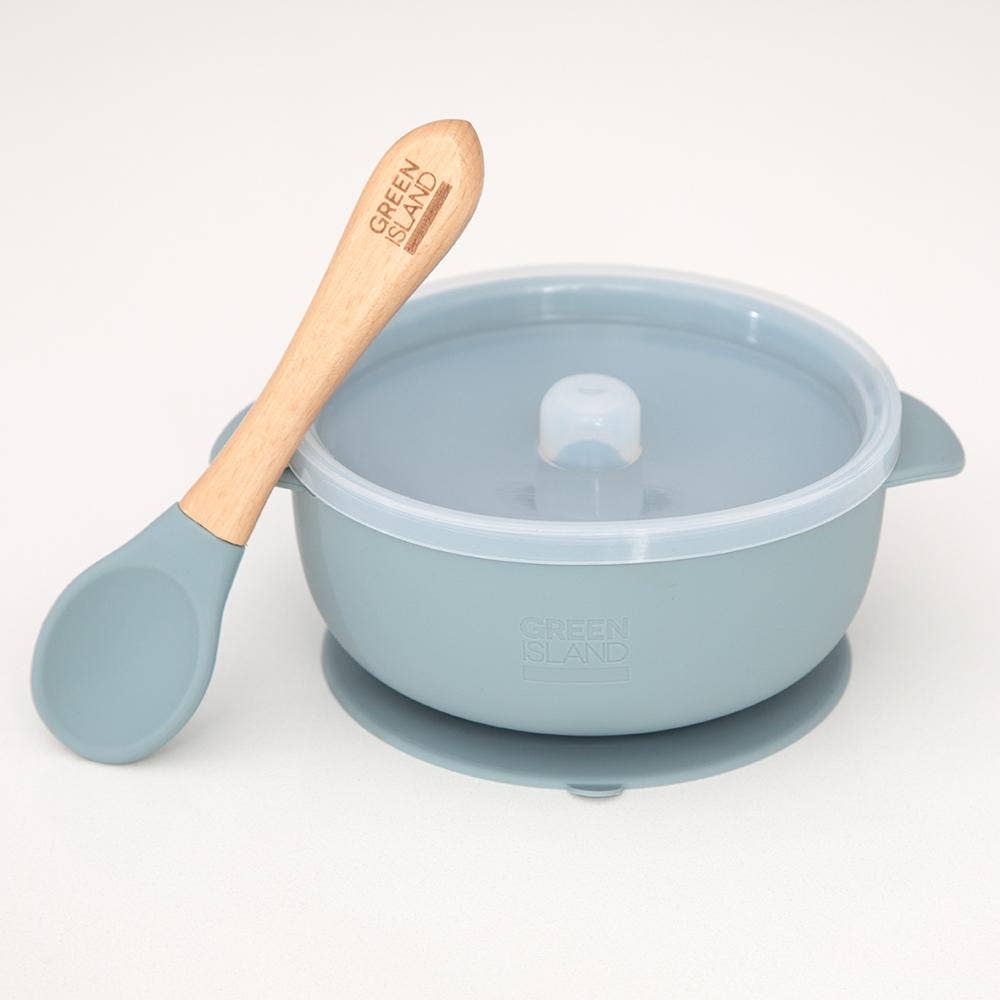 Silicone Baby Bowl & Spoon: Various Colours