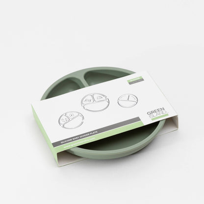 Green silicone sand timer with packaging on a white background