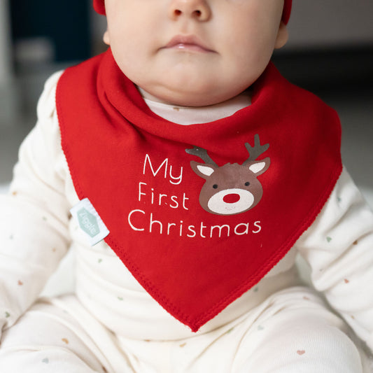 My First Christmas Reindeer Bib