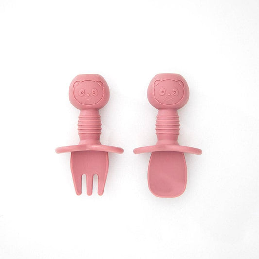 Silicone Baby Cutlery Set: Mulberry