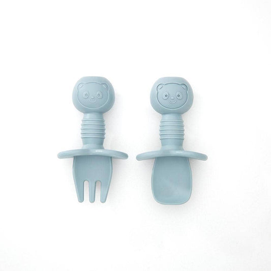Silicone Baby Cutlery Set: Blue