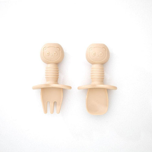 Silicone Baby Cutlery Set: Cream