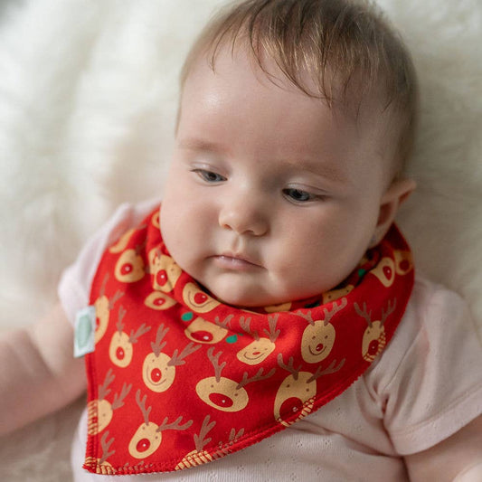 Reindeer Red Christmas Bib