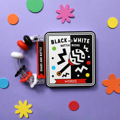 Words - Black & White Rattle Book
